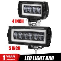 4 5 inch 7D Car LED Light Bar Offroad 4x4 Spotlight Fog Lamp 12V 24V Angel Eye Driving Work Light for Truck Tractor SUV ATV