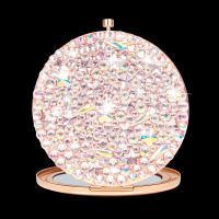 [Chujian home furnishing]  กระจกขนาดกะทัดรัดขนาดเล็กสำหรับกระเป๋า Bling Diamond Rose Gold Mini Pocket Mirror กระจกขยายเครื่องสำอางผู้หญิง Travel กระจกแต่งหน้า