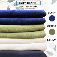 Terry Blanket ผ้าห่มขนหนู ห่มอุ่น พกพาสะดวก ขนาดเล็ก 95x145cm  ผ้าห่มสีพื้น สไตล์มินิมอล
