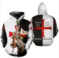 3D HOODIE-  XZX180305   KNIGHTS TEMPLAR COMMANDERY HOODIE - CASUAL JESUS GUARD , SWEATSHIRTS &amp; ZIPPER 06