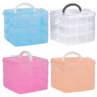 IMZAY Plastic Small Storage Box 3 Layers 18 Compartments Multifunction Empty Box Transparent Organizer Sewing Tools Container