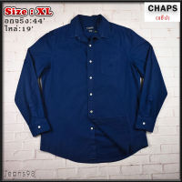 CHAPS®แท้ อกจริง 44 ไซส์ XL เสื้อเชิ้ตผู้ชาย แช็ป สีกรม แขนยาว เนื้อผ้าดี