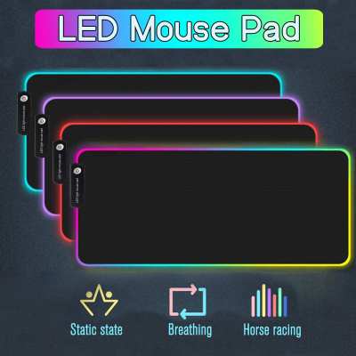 Large RGB LED Gaming Mouse Pad Gamer Mousepad LED Light Illuminated USB Wired Colorful Luminous Non-Slip Mouse Mice