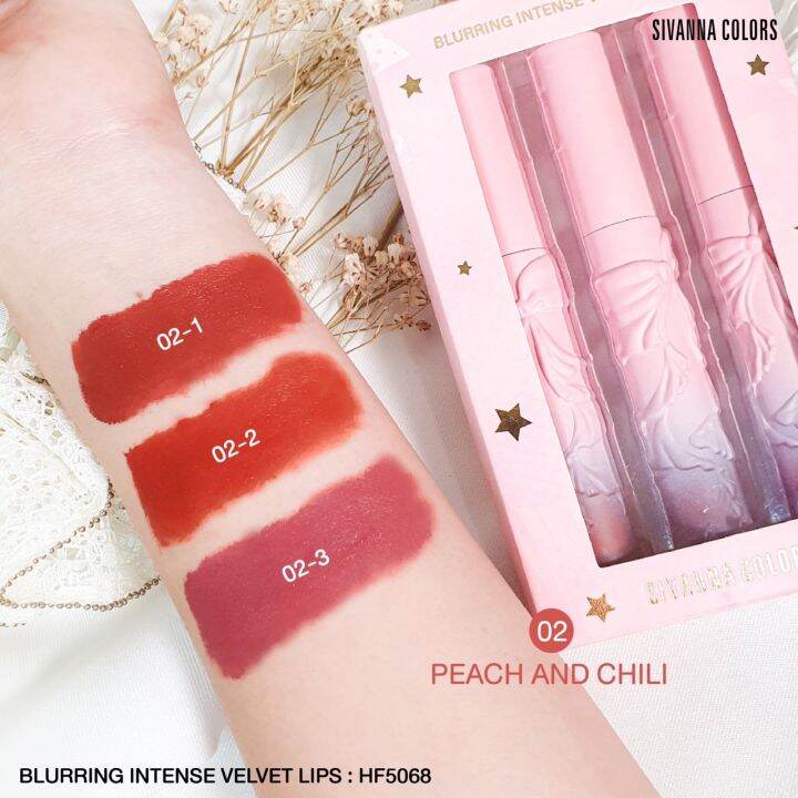 เซ๊ตลิปสติก-เนื้อเวลเวต-1-set-มี-3-แท่ง-ซิวานนา-คัลเลอร์-sivanna-velvet-lips-set-hf5068