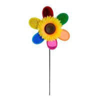 Colorful Sequins Sunflower Windmill Wind Spinner Home Garden