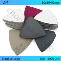 Triangle Abrasive Sandpaper Hook and Loop 90x90x90 Sanding Paper Wet Dry Grit 80 1000 1500 2000 5000 for Car Grinding/Polishing