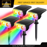 BAIMU ไฟจุดพลังงานแสงอาทิตย์ 48 LED ภูมิทัศน์พลังงานแสงอาทิตย์ RGB ไฟ 7 โหมดแสง P67 กันน้ำสำหรับสวนสระว่ายน้ำลานต้นไม้ Driveway Patio