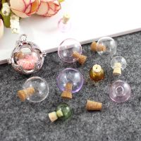 2PCS 10/12/14/16MM Color With Perfume Vial Glass Orb Charms Findings Jewelry Making