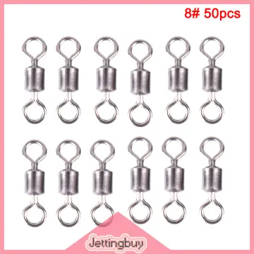 50Pcs Fishing Rings Stainless Steel Split Rings Solid Ring Lure