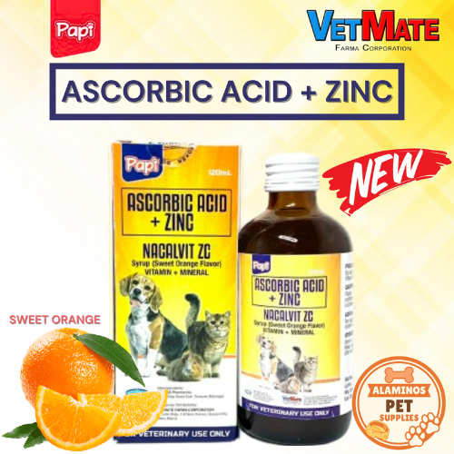 [APS] PAPI NACALVIT ZC 120mL/ASCORBIC ACID/ZINC/VITAMIN/MINERAL/DOGS