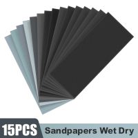 15Pcs Sandpapers Wet Dry Use Assorted Sand Paper Sheets Home Coarse 150-7000 Grit Polishing Car Metal Glass Wood Sandpaper Tools Power Sanders