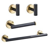 Gold Black Toilet Tissue Roll Paper Holder Towel Rack Bar Robe Coat Clothes Hook Hardware Bathroom Accessories Toiletries Sets