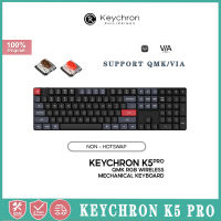 Keychron K5 Pro QMK/ผ่านบลูทูธไร้สาย Mac คีย์บอร์ดแบบกลไกต่ำแกนคีย์บอร์ด108คีย์