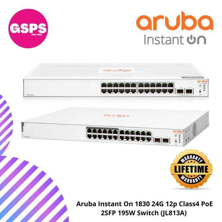 Aruba Instant On 1830 24G 12p Class4 PoE 2SFP 195W Switch (JL813A) Lazada
