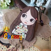 DIY-KG-106 Cherry Keycover ที่เก็บกุญแจ สินค้า handmade ลายสาวน้อย Cherry