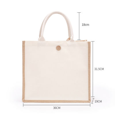 Burlap Tote Bag Handbag Large Capacity Tote Bag Unisex Student Handbag Tote Bag Bag Large Capacity Shopping Bag