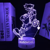 เกม Kingdom Hearts Sora Keyblade รูป3d LED Night Light สำหรับห้องนอนเด็ก Decor Nightlight เด็กสีเปลี่ยนโคมไฟข้างเตียง