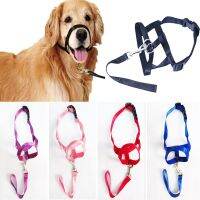 Harness Adjustable Muzzle Dog Halter Leader Belt Nose Reign Nylon Dog Pet Head Collar No Pull Bite Straps Training Leash Leader Leashes