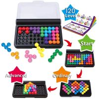 3D Bead Puzzle Logical Thinking Building Blocks 120 Challenges Intelligence Games Focus Travel Game Montessori Toys Kids Gift