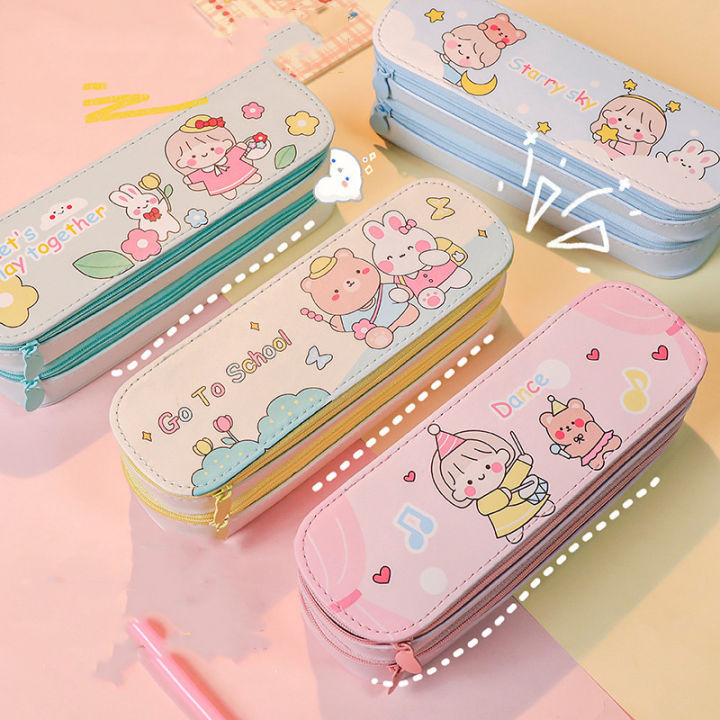 new-double-deck-pencil-case-large-capacity-cute-pencil-bag-pouch-girls-holder-stationery-desk-organizer-school-office-supplies