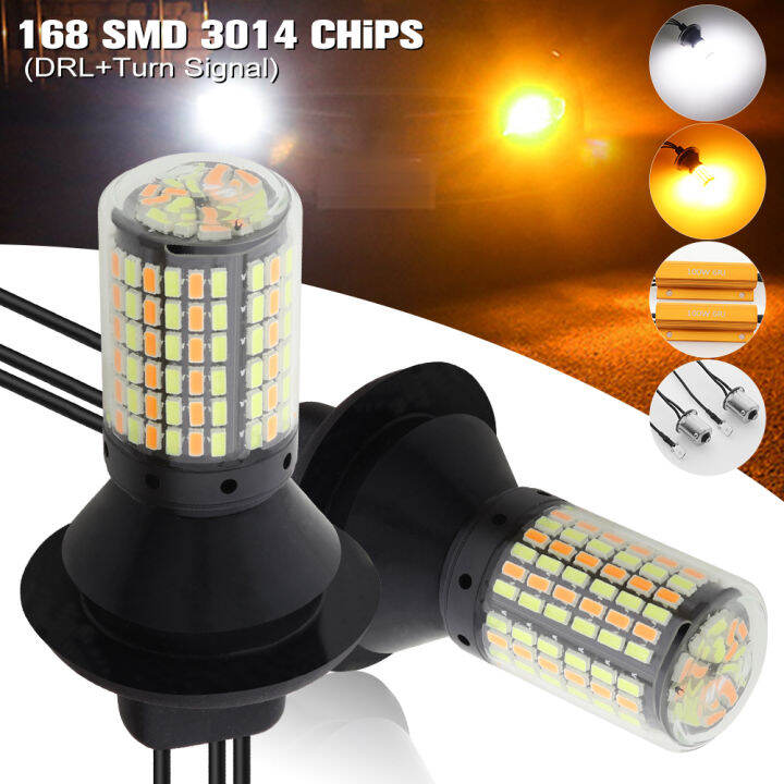 1-pair-t20-7440-1156-ba15s-bau15s-led-bulb-168smd-canbus-error-free-p21w-white-amber-lamp-py21w-w21w-car-drl-turn-signal-lights