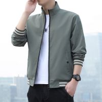 HOT11★BROWON Spring and Autumn Fashion Jackets for Men Long Sleeve Regular Coats Men Jacket Solid Daily Cal Bomber Jacket