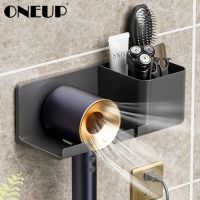 ONEUP ที่วางเครื่องเป่าผมในห้องน้ำเครื่องโกนหนวดที่หนีบผมตรงติดผนังชั้นเก็บของออแกไนเซอร์จัดเก็บอุปกรณ์ห้องน้ำสำหรับบ้าน