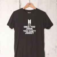 เสื้อยืดพิมพ์ลายแฟชั่น เสื้อยืด พิมพ์ลาย BTS Distro Once You Jimin You Cant Jimout 30S  M5HO