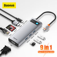 Baseus USB C HUB to HDMI-compatible VGA USB 3.0 Adapter 9 in 1/11 in 1/12 in 1 USB Type C HUB Dock for MacBook Pro Air PD RJ45 SD Card Reader