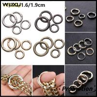 WUXU 10pcs คุณภาพสูง ประตูชุบ ทริกเกอร์การกดแบบกลม กระเป๋า Carabiner กระเป๋าถือ คลิปหนีบสแน็ป หัวเข็มขัดกระเป๋า หัวเข็มขัดโอริงสปริง