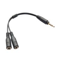 1 TRRS Male to 2 TRS Female Audio AUX Studio Y Converter Cord 3.5mm AUX Mic Headset Splitter Adapter Cable  For iPhone iPod Cables