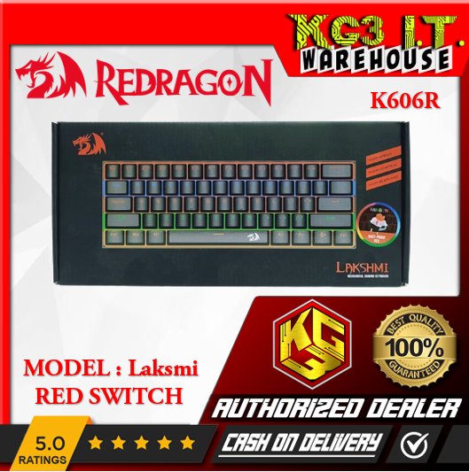 Redragon Lakshmi K606R Compact and Portable 61 Keys Rainbow LED ...