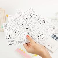 6 Sheets/lot Calendar Paper Sticker DIY Scrapbooking Diary Sticker  Kawaii Stationery Sticker for Kids Stickers