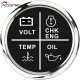 มาตรวัดสัญญาณเตือนไฟ LED 4ดวง12V 24V 52มม. มาตรวัดแรงดัน/กดน้ำมัน/อุณหภูมิน้ำ/เช็คเครื่องเตือนเครื่องยนต์มาตรวัดความพอดีเรือรถยนต์ที่มีแสงไฟ