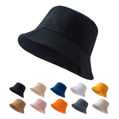 [hot]Unisex Cotton Bucket Hats men women Summer Sunscreen Panama Hat Men Pure Color Sunbonnet Fedoras Outdoor Fisherman Hat Beach Cap
