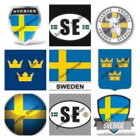 ✕✚ Creative Decals Sweden Sticker Swedish Flag Vinyl Country SE Sweden National Code City Tourism Shield Stamp Sticker Accessories