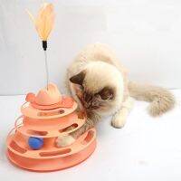 【JCHEN pet supplie】4-Layer Trackball Interactive Turntable CatBottom Non-Strackpet KittenAccessories