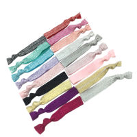 18 Colors 120pcsLot 58" Metal Glitter Fold Over Elastic Hair Band Letter FOE Ribbon Bracelet Ponytail Holder