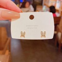 ? เครื่องประดับ S925 silver needle south Korean new cute rabbit ear stud earrings contracted microscope small mini joker earrings earrings