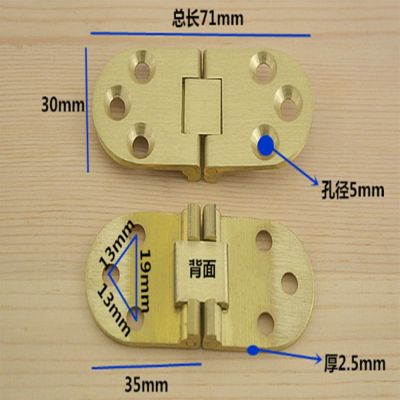 Thickened pure copper clamshell hinge table countertop round table hinge folding table hinge fittings
