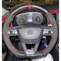 CARDAK ที่หุ้มพวงมาลัย Car หนังนิ่มแบบ DIY สำหรับที่นั่งลีออนคูปร้า R Leon ST Cupra Leon ST Cupra Ateca Ateca FR