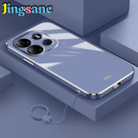 Jingsanc เคสสำหรับ Tecno Spark Go 2023ป้องกันเลนส์กล้องเต็มแบบบางลูกอมหรูหรากันกระแทกขอบเรียบ TPU นิ่มเคสกันชนโลหะชุบสองด้านพร้อมฝาครอบฝาหลัง Tecno Spark Go 2023