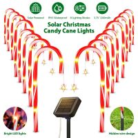 Solar Christmas Candy Cane Light Outdoor Waterproof Christmas Day Light LED Home Garden Passage Courtyard Lawn Decorations