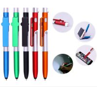 4 In 1 Multifunction Touch Screen Capacitive Pen Handwriting Ballpoint Pen Phone Folding Stand With Led Tablet Phone Universal Stylus Pens