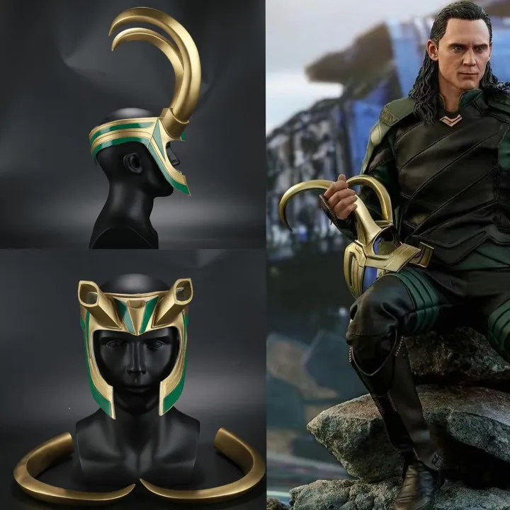 Superhero Helmet With Horns Movie Thor 3 Ragnarok Loki Laufeyson Pvc