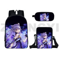 Mochila Genshin Impact Backpack 3D Anime Bookbag School Bag 16 Inch Game Bagpack Travel Girl (shoulder Bag Penil Case)