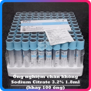 Ống nghiệm chân không Sodium Citrate 3.2% 1.8ml khay 100 ống - TBYT