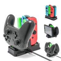 Nintendo สวิทช์ชาร์จ D Ock Switch Pro อะแดปเตอร์สถานีชาร์จยืนด้วย4ชิ้น Joy-Con หรือ2ชิ้น Nintendo สวิทช์ควบคุมชาร์จจับผู้ถือ Usb Type-C เคเบิ้ลที่มีตัวบ่งชี้การชาร์จ