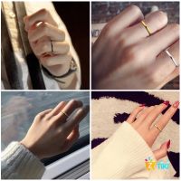 Japanese Korean Glossy Thin Style chic Ring Minimalist Student Simple Titanium Steel Rose Gold Influencer Tail Little Finger Cool Men Womens R