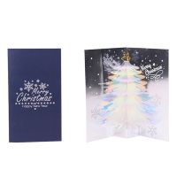 P82D 3D for pop Up Christmas Cards Merry Christmas Greeting Card with Envelope Handmade Postcard Xmas Tree Card Holiday Gifts